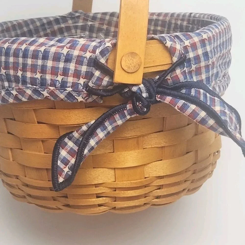 Longaberger Basket Woven Memories Tour Homestead 2002 Plaid Liner Protector Set